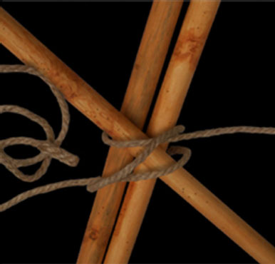 Tying the half hitch step 6